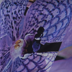 Pre Owned توب روبرتو كافالي حرير طباعة تجريدية متعددة الأل وان غير متساوي M 