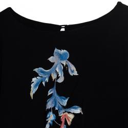 Pre Owned Roberto Cavalli Floral Print Flare Dress L