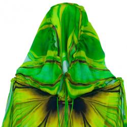 Pre Owned Roberto Cavalli Hooded Silk Kaftan Tunic M