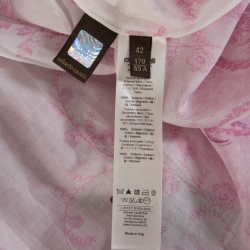 مملوكة مسبقًا Roberto Cavalli Pink & White Floral Printed Tiered Maxi Skirt M