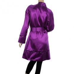 Pre Owned Roberto Cavalli Rivet Embellished Silk Satin Coat S