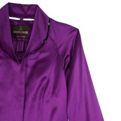 Pre Owned Roberto Cavalli Rivet Embellished Silk Satin Coat S