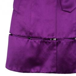 Pre Owned Roberto Cavalli Rivet Embellished Silk Satin Coat S