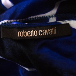 Pre Owned Roberto Cavalli Blue Printed Silk Panel Stitch Detail Camisole Dress S