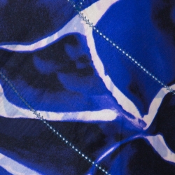 Pre Owned Roberto Cavalli Blue Printed Silk Panel Stitch Detail Camisole Dress S