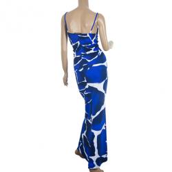 Pre Owned Roberto Cavalli Sleevless Snake Detailing Printed Maxi Dress M