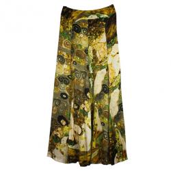 Pre Owned Roberto Cavalli Yellow Satin Skirt Set M
