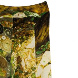 Pre Owned Roberto Cavalli Yellow Satin Skirt Set M