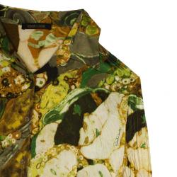 Pre Owned Roberto Cavalli Yellow Satin Skirt Set M