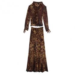 Roberto Cavalli Baroque Print Frill Skirt Set L