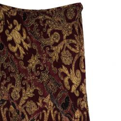 Pre Owned Roberto Cavalli Baroque Print Frill Skirt Set L