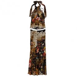 Roberto Cavalli Cheetah Print Skirt Set L