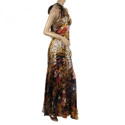 Roberto Cavalli Cheetah Print Skirt Set L