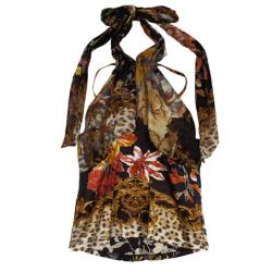 Roberto Cavalli Cheetah Print Skirt Set L