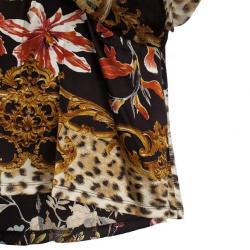 Roberto Cavalli Cheetah Print Skirt Set L