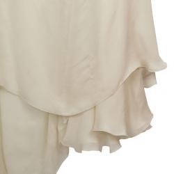 Pre Owned Roberto Cavalli Embellished Ruched Waist Gown M