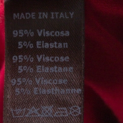 Pre Owned تي شيرت روبرتو كافالي مطبوع نقوش ميتاليك Love Cavalli Club جيرسيه أحمر M