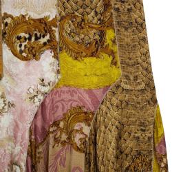 مملوكة مسبقًا Roberto Cavalli Printed Silk Maxi Cocktail Dress XL