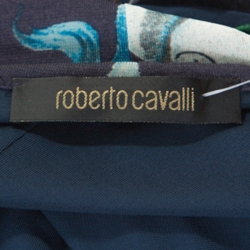 Pre Owned Roberto Cavalli Multicolor Floral Print Stretch Snake Wrap Dress S