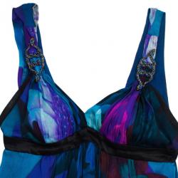 Pre Owned Roberto Cavalli Silk Chiffon Baby Doll Dress S