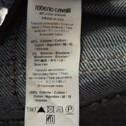 مملوكة مسبقًا بنطلون جينز روبرتو كافالي دينم أزرق داكن نمط باهت S