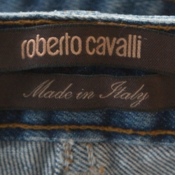 Pre Owned Roberto Cavalli Indigo Faded Effect Denim Embellished Jeans M