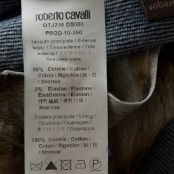 Pre Owned Roberto Cavalli Indigo Faded Effect Denim Embellished Jeans M