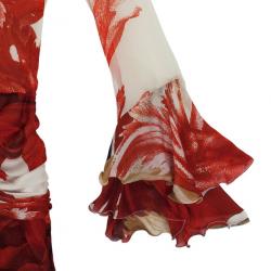 Pre Owned Roberto Cavalli Tiered Floral Gown S