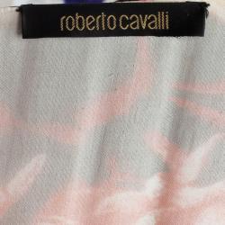 Pre Owned Roberto Cavalli Tiered Floral Gown S