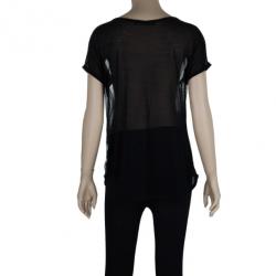 مملوكة مسبقًا Roberto Cavalli Monochrome Printed Top L