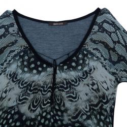 مملوكة مسبقًا Roberto Cavalli Monochrome Printed Top L