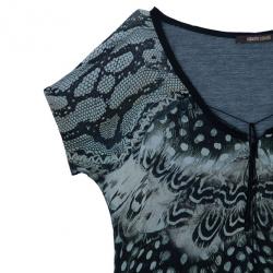 مملوكة مسبقًا Roberto Cavalli Monochrome Printed Top L