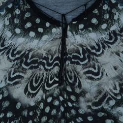 مملوكة مسبقًا Roberto Cavalli Monochrome Printed Top L