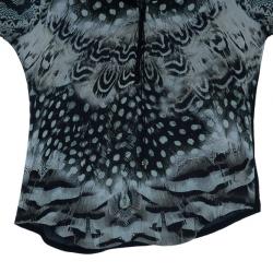 مملوكة مسبقًا Roberto Cavalli Monochrome Printed Top L