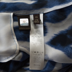 مملوكة مسبقًا Roberto Cavalli Blue & White Zebra Print Silk Kaftan Dress L