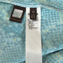 Pre Owned Roberto Cavalli Blue Snakeskin Print Jersey Gathered Waist Maxi Skirt L