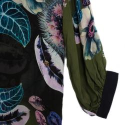 مملوكة مسبقًا Roberto Cavalli Floral Print Silk Blouse L