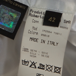 Pre Owned Roberto Cavalli Brown Printed Silk Pleat Detail Belted Coat M