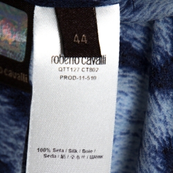 Pre Owned Roberto Cavalli Blue Animal Print Silk Kaftan Dress M