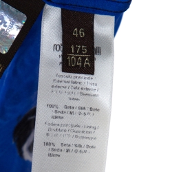 مملوكة مسبقًا Roberto Cavalli Blue & Black Abstract Print Silk Maxi Dress L