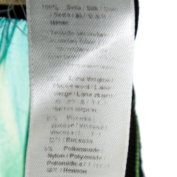 Pre Owned توب قفطان روبرتو كافالي حواف تريكو حرير مطبوع متعدد الألوان كبير (لارج)