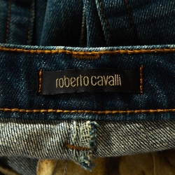 Pre Owned Roberto Cavalli Blue Light Wash Denim Straight Leg Jeans L