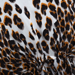 مملوكة مسبقًا Roberto Cavalli Black Animal Print Silk Sheer Kaftan Top M