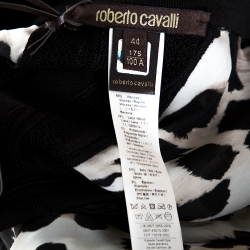 Pre Owned Roberto Cavalli Multicolor Animal Printed Silk Short Kaftan Dress M