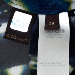 Pre Owned Roberto Cavalli Multicolor Tie Dye Print Silk Sheer Maxi Kaftan L