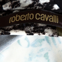 Pre Owned Roberto Cavalli Multicolor Printed Stretch Jersey Elasticised Waist Maxi Skirt L