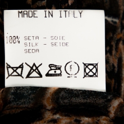 Pre Owned Roberto Cavalli Multicolor Abstract Printed Silk Ruffled Shirt L