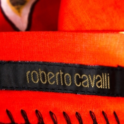 Pre Owned بلوزة روبرتو كافالي قطن مطبوع متعدد الألوان بأكمام طويلة مقاس كبير (لارج)