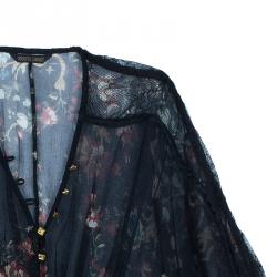 Pre Owned Roberto Cavalli Floral Silk Chiffon Blouse