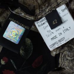 Pre Owned Roberto Cavalli Floral Silk Chiffon Blouse